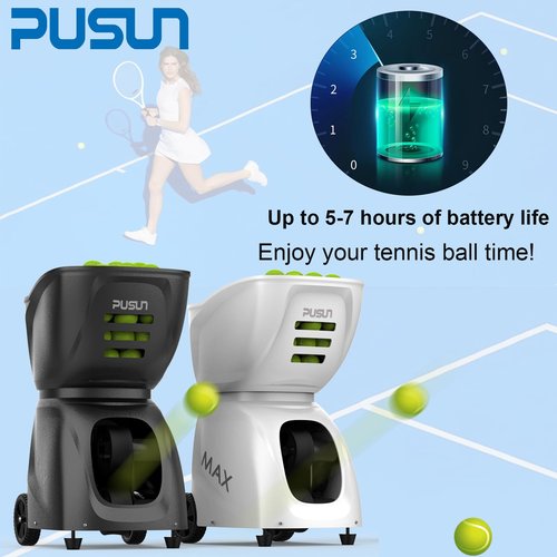 Tennis Ball Machine, High-Capacity, App-Controlled, Easy-to-Use, Adjustable Speed, Long Battery Life, Portable Training Equipment for Solo & Team Practice – Beginners to Pros (PT-MAX C)