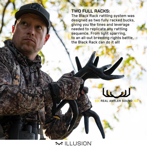 Black Rack Rattling System by Illusion | Rattling Antlers | Rattling Horns | Deer Call | Bone-Core Technology