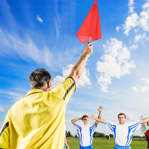 Operitacx 4Pcs Referee Flags, Stainless Steel Hand Flag with Sponge Handle, Green Red Soccer Referee Flags for Football Volleyball Sports