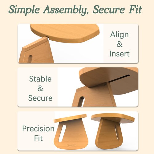 HOSUKU Portable Meditation Stool - Detachable Pine Wood Prayer Bench, Ergonomic Meditation Chair, Ideal Yoga Stool for Comfort and Stability - Perfect for Meditation, Yoga, and Outdoor Use