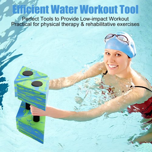 Triangular Aquatic Exercise Dumbbells, 2PCS Water Dumbbells, EVA Foam Water Weights, Water Fitness Exercises Equipment for Youth, Women, Adults