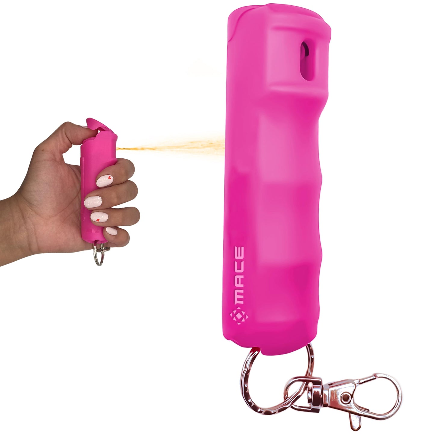 Mace Pepper Spray - Clip On Hard Case Model, 0.42 oz, 12 Feet Range, Max Police Strength, Long Lasting UV Dye, Flip Top Safety Cap, Self Defense Pepper Spray for Women & Men - Pink