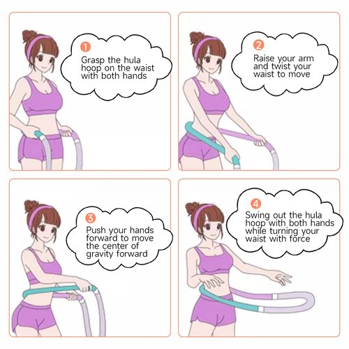 Foldable Fitness Hula Hoop with no Waist Damage Spring Design, Suitable for Adult Hula Hoop for Families and Travel