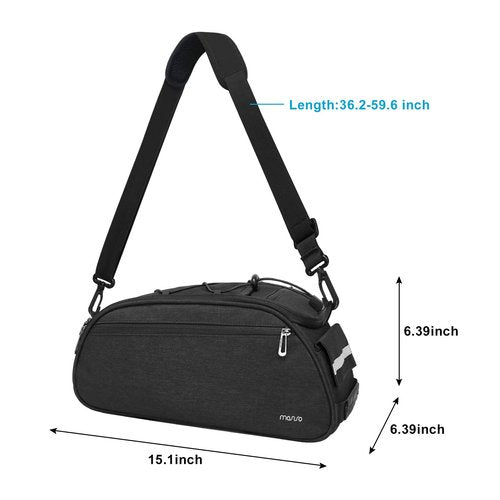 MOSISO Bike Rack Bag, Waterproof Bicycle Trunk Pannier Rear Seat Pouch Cycling Bike Carrier Backseat Storage Luggage Saddle Shoulder Bag, Black