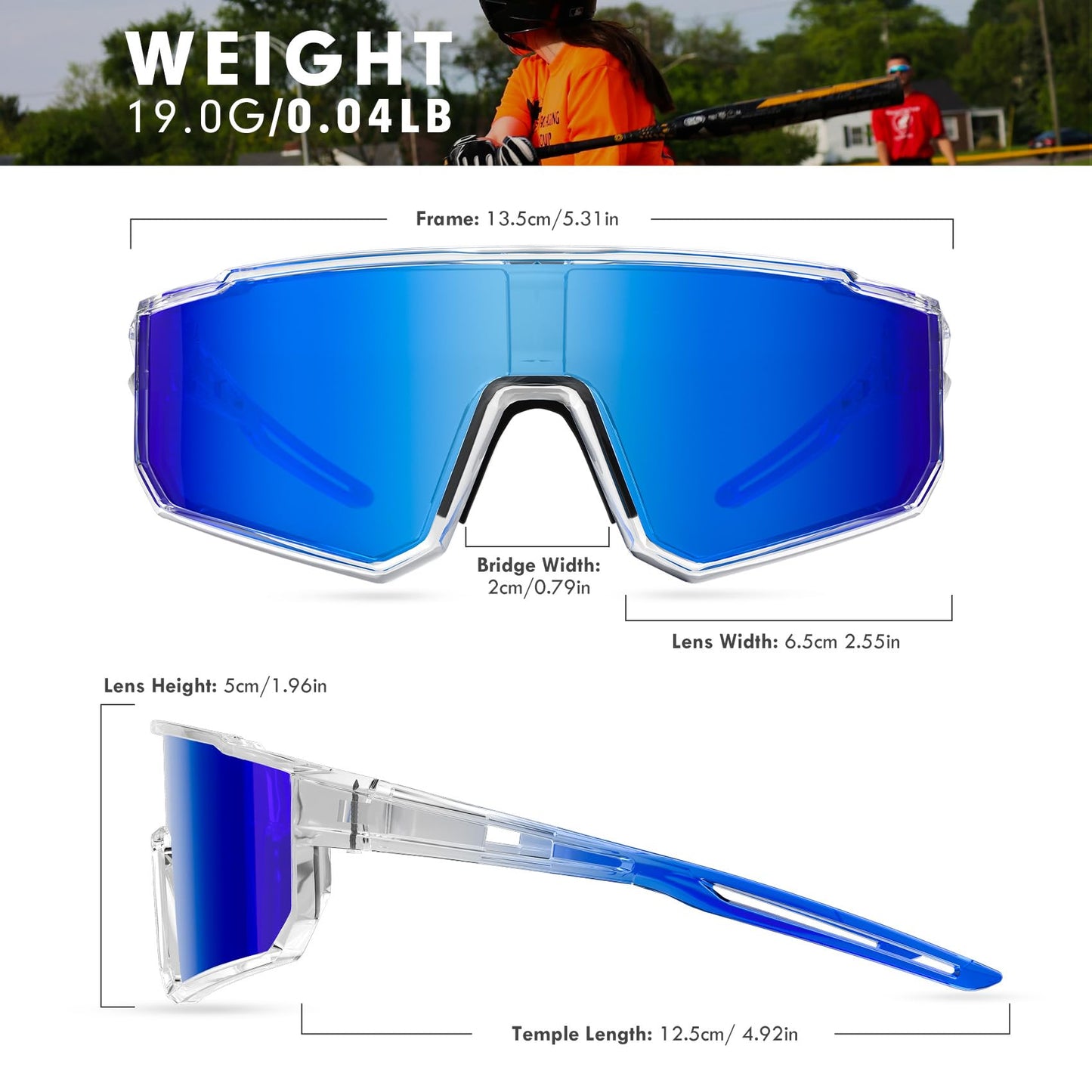 BOLLFO 2 PackPolarized Sports Sunglasses,UV400 Protection Outdoor Glasses for Men Women Youth Baseball Cycling Running Driving Golf
