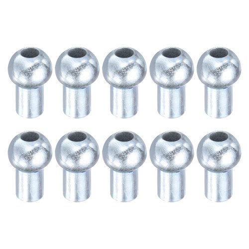 PATIKIL Cable Ball Stopper, 10pcs Gym Machine Accessories for 5mm Cable Fitness Equipment Wire Rope Port Joint Replacement Parts for Home Gym Machine, Silver
