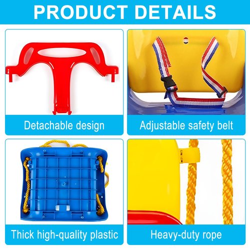 TALECO Gear Toddler Swing, 3-in-1 Swing Sets for Backyard, Baby Swing Outdoor/Indoor, Toddler Swing Set Suitable for Children 6 Months and Older