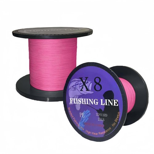 Braided Fishing line 8 Strands 328 Yards high wear-Resistant and high tensile Fishing line Suitable for Freshwater and Saltwater Fishing. The Best Choice for Fishing Giant Fish(Pink, 20LB).