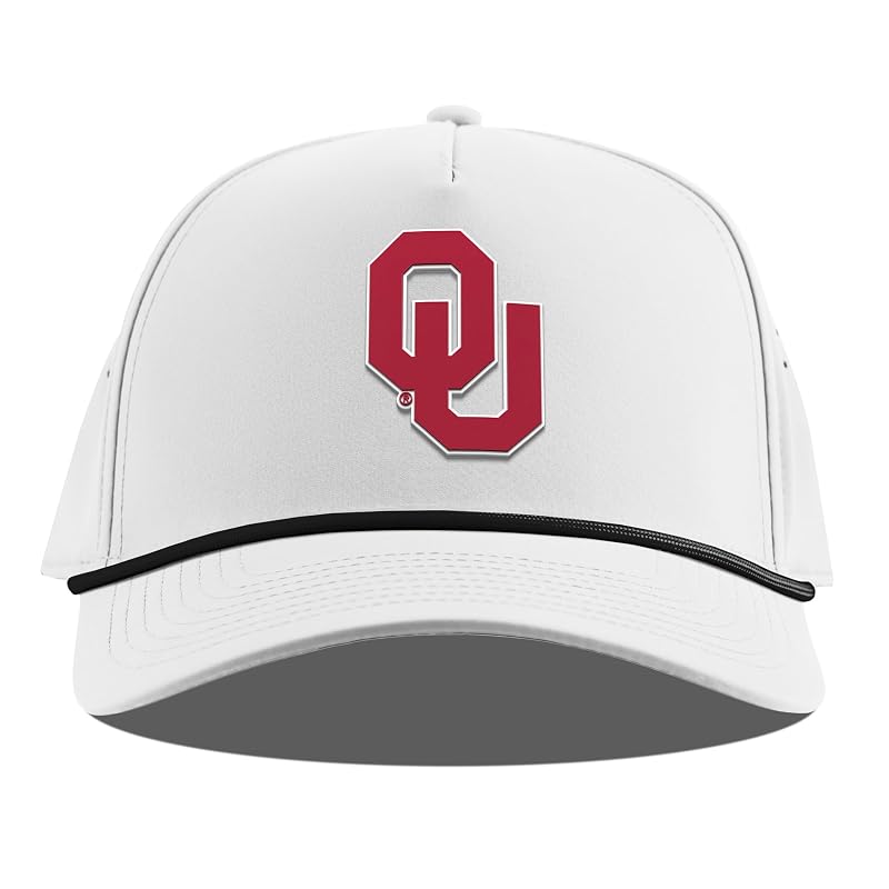 Branded Bills Oklahoma Interlocking Curved 5 Panel Hat - White (Men)