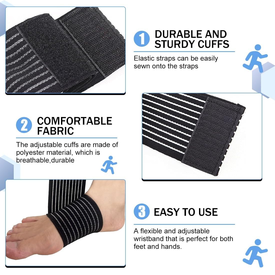 Compression Wrist Wraps, High-Elastic Wrist Bands Support for Men & Women, Breathable Elastic Brace for Sports, Pain Relief, & Injury Recovery for Weightlifting, Gym, Tendonitis & Carpal Tunnel (2 Pack)