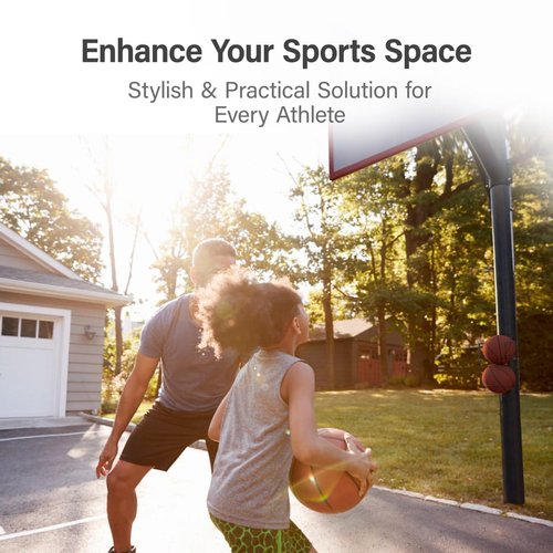 Wall-Mounted Sports Ball Holder Rack Durable Vertical Organizer for Basketballs, Soccer Balls, Volleyballs Heavy-Duty Metal Storage for Garage, Gym, Kids’ Room Space-Saving | Organizador de Balones