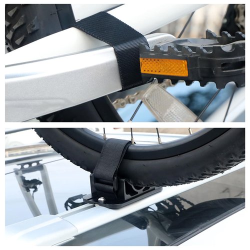 Bicycle Rear Wheel Holder, Rear Wheel Rack Mount, Bike Tire Bracket Holder Carrier, Multi-Bike Compatibility, Car Roof Rack Accessory for Road/Mountain Bikes, Black