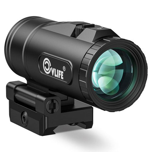 CVLIFE WildHawk 5X Red Dot Magnifier, with Flip-to-Side Mount for 21mm Picatinny, Red Green Dot Scope Optic Reflex Sight Magnifiers, Absolute & Lower 1/3 Co-Witness, 1500G Shockproof IPX7 Waterproof