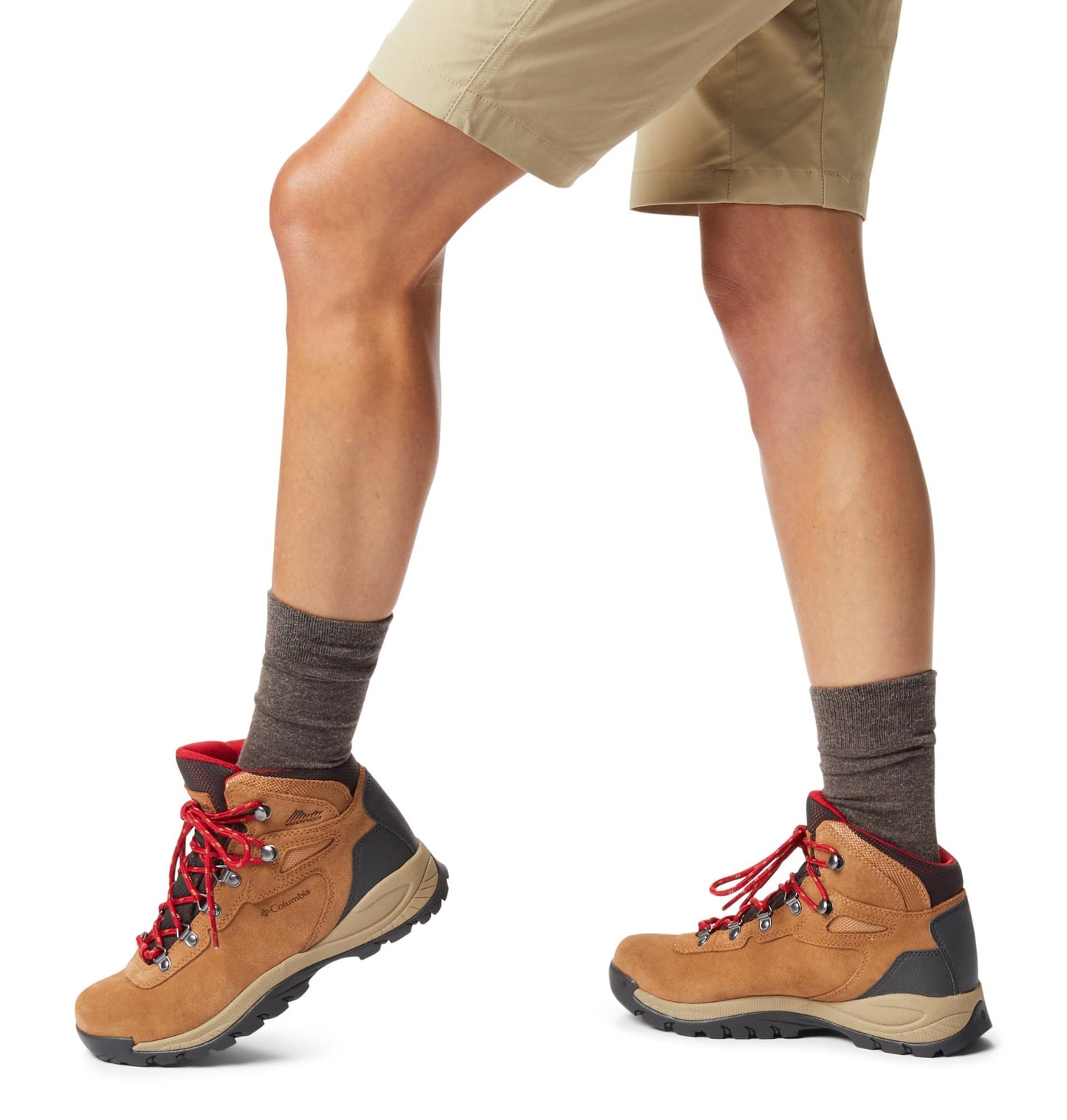 Columbia Womens Newton Ridge Plus Waterproof Amped, Elk/Mountain Red, 10.5