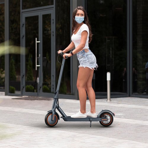 Electric Scooter - 350W Motor, Up to 19-21MPH / 18-21 Miles Range, 8.5" Flat-Free Tires, 264LB Load, Folding Commuter Escooter with Cruise Control, UL-2272 Certified, App Control