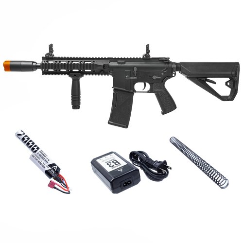 Arcturus Tactical LWT MK-II CQB 10" Polymer- Electric Full/Semi-Auto/2rd-Burst/3rd-Burst/Binary/Ramping Airsoft AEG Sport SE Starter Pack Black with Battery and Charger