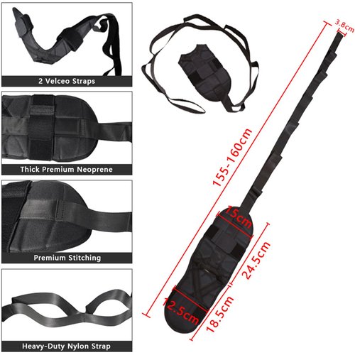 ldawu Izzila Stretching Strap with Loops and Detachable Foot, Izzila Calf & Foot Fascia Stretcher Used, Orthopedic Stretching Yoga Straps for Body Flex Stretching Improve Strength (Black)