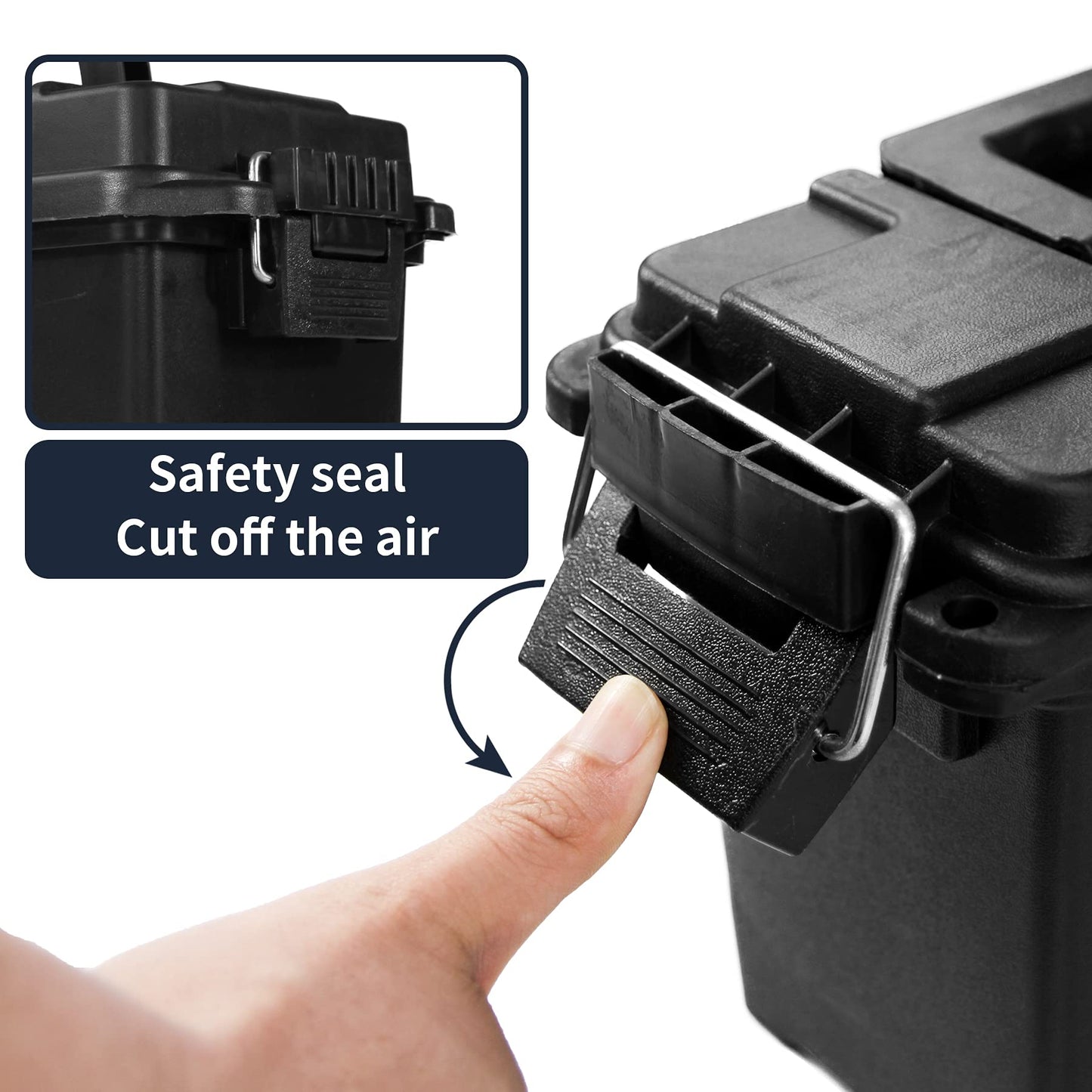 GUGULUZA Plastic Ammo Cans, 2-Pack 30 50 Cal Field Cases Storage Box Black