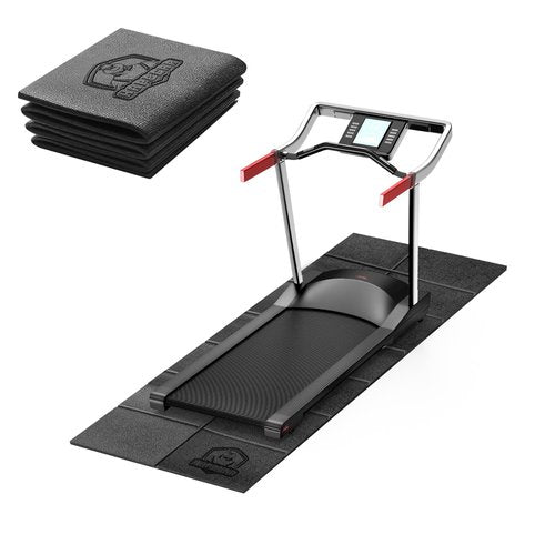 HAPBEAR Treadmill Mat ??68"x24"x1/4" Thick Non-Slip Foldable Exercise Equipment Mat for Walking Pad, Weight Bench & Treadmill ??Shock Absorbing Floor Protector for Home Gym, Carpet & Hardwood Floors