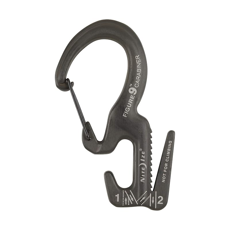Nite Ize Figure 9 Carabiner Rope Tightener – Large Aluminum Rope Locking Mechanism, 3-9mm Fits, 150lb
