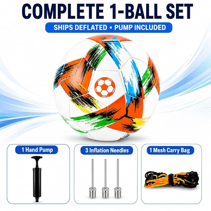 Soccer Ball Size 4 for Kids Youth 8-12 with Pump - Red 2 Pack