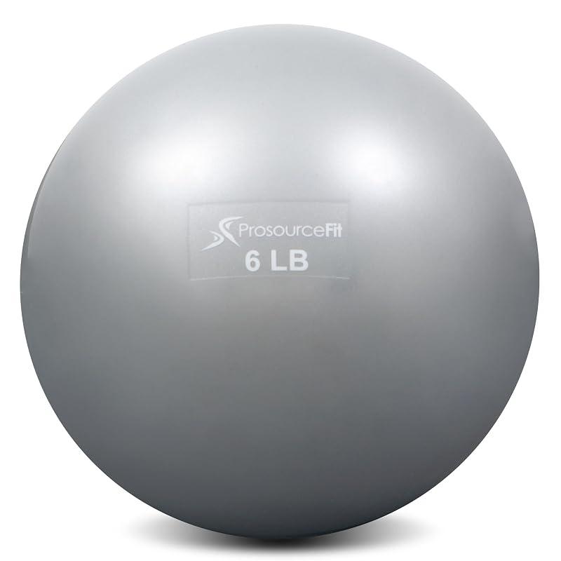 ProsourceFit Weighted Toning Balls for Pilates & Strength Training - 6 lb x2, Silver