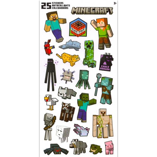 Minecraft Water Bottle Set for Boys - Bundle with a Refillable 20oz Container, Stickers, and More Sports Bottle for Kids, Girls