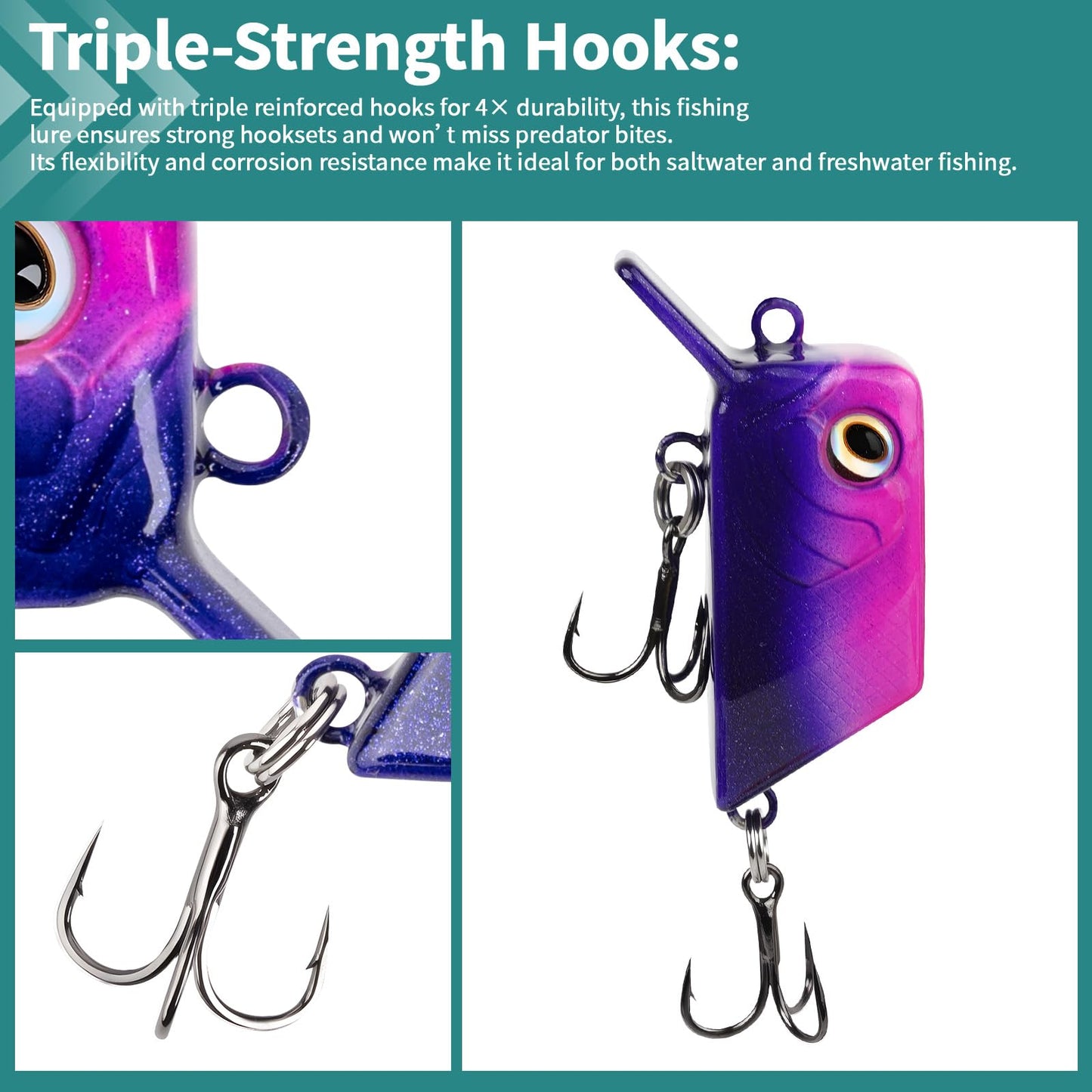 TRCOLEHOND Handcrafted Floating Fishing Lures 8g Glide Bait, Bass Lures with Rattle Sound, DIY Fishing Bait Gift for Anglers