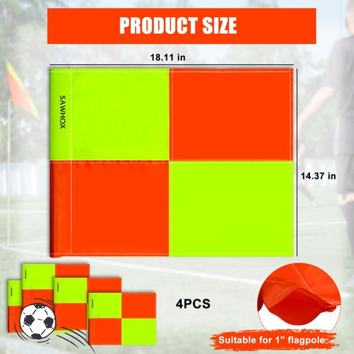 SAWHOX Replacement Soccer Corner Flags, Set of 4