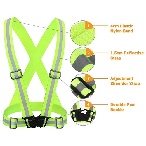 Chooseyo Reflective Vest Running Gear 2Pack,Adjustable High Visibility Safety VES for Night Cycling,Hiking, Jogging,Dog Walking