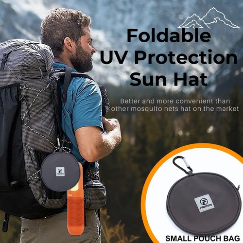 Flammi Mosquito Head Net Hat Fishing Hat w/Head Net UPF 50+ Sun Protection Safari Boonie Hat Cap Outdoor for Men/Women (Dark Grey)