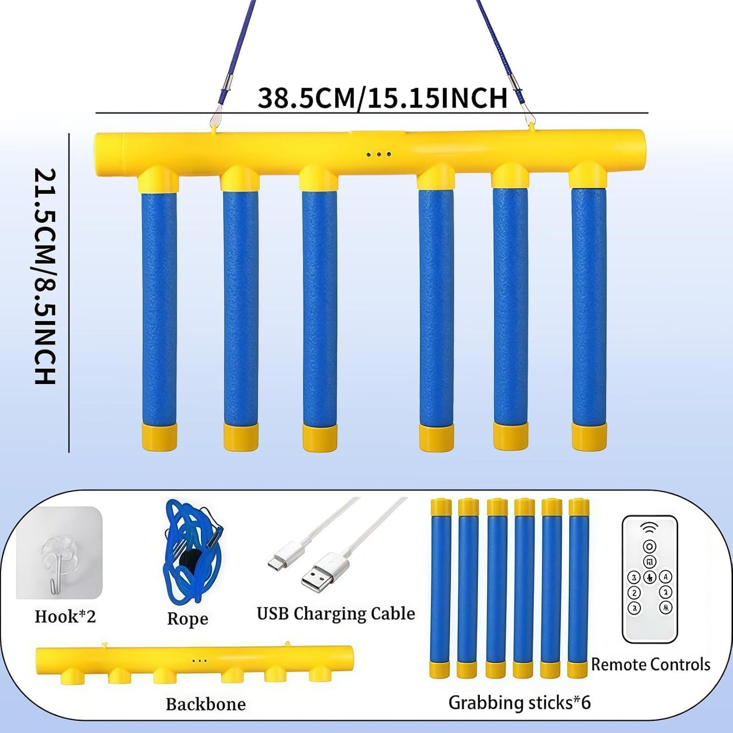 2026 New Reflex Sticks Rebounce Game,Reflex Drop Sticks Challenge Game,Falling Sticks Reaction Time Trainer with Adjustable Speed Modes for Home, Office & Team Activities (Yellow-Rechargeable)