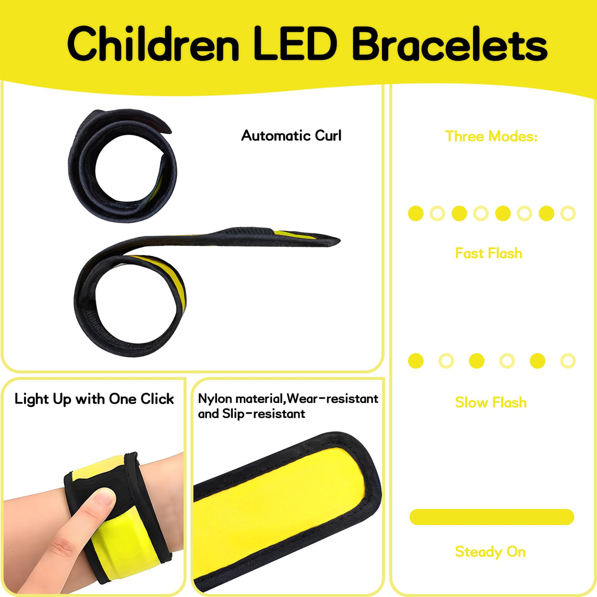 esonstyle 6 PCS LED Bracelets, LED Light Up Bracelets, Pink LED Wristbands, Led Slap Bracelets for Walking, Running, Jogging, Concerts, Sports, Camping, Sporting Events, Party, Rave Accessories