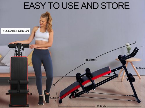 KESHWELL Ab Workout Machine,Core Abs Exercise Equipment for Home Gym,Adjustable Sit Up Bench Strength Training Abdominal Cruncher,Foldable Core Workout Machine with Resistance Bands&LCD Display