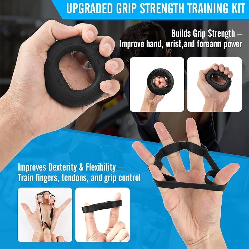 Ryaco Grip Strength Tester with Rings - Black Variant, 396lb/180kg LCD Hand Dynamometer