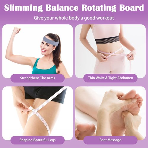 Waist Whisper Waist Twisting Disc with 3 Sport Headbands, WATUNID Body Shaping Waist Sculptor Twist with Drawstring and Foot Massage, Twister Exercise for Waist, Fitness Turntable for Home Workout