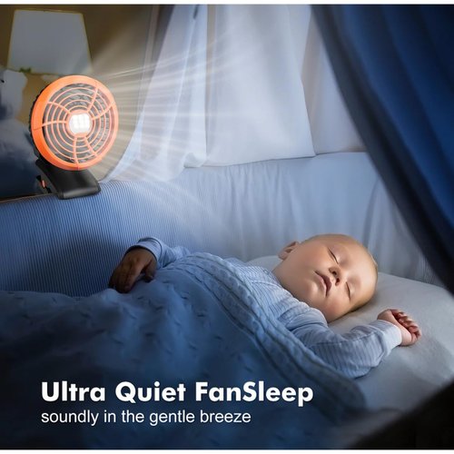 Durapower Clip-on Camping Fan with LED Lantern, Magnetic Base & Hanging Hook – Ideal for Travel, Tent, RV, Picnic, Treadmill, Stroller, Golf Cart & Home