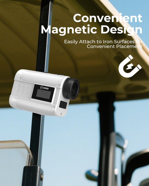 Golf Rangefinder with Slope, CIGMAN 1312 Yards Range Finder Golf, External Color Display, Flag Lock Vibration, 6X Magnification, Rechargeable Laser Range Finder with Magnetic, Ideal Golf Accessories
