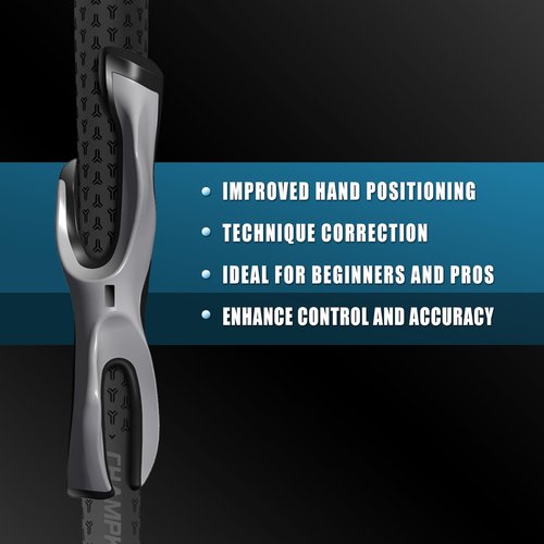 CHAMPKEY Professional Golf Grip Trainer - Perfect Golf Training Aid for Proper Hand Positioning and Grip - Suitable for Standard Size Golf Grip - Right Handed (Gray,Standard)
