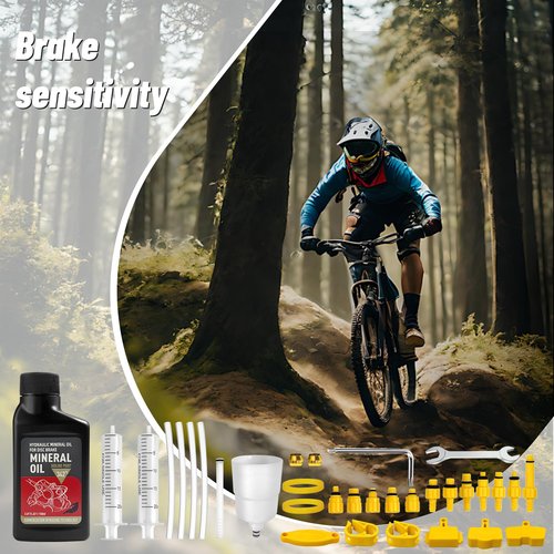 BIBOKLTIY Brake Bleed Kit,Bicycle Hydraulic Brake Bleed Kit Including 150ML Mineral Oil for Shimano,TEKTRO, TRP Hydraulic Disc Brakes