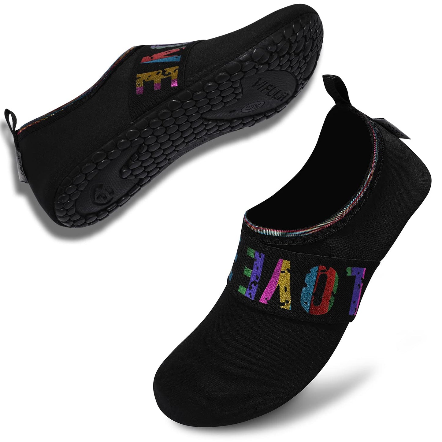 VIFUUR Water Sports Unisex Shoes LoveBlack - 7.5-8.5 Women/6-7 Men