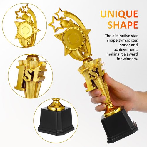 NOLITOY 14 Inch Star-Shaped Trophy for Boy Girl, 1st Place Trophy First Place Award for Soccer Competitions, Celebrations and School Events