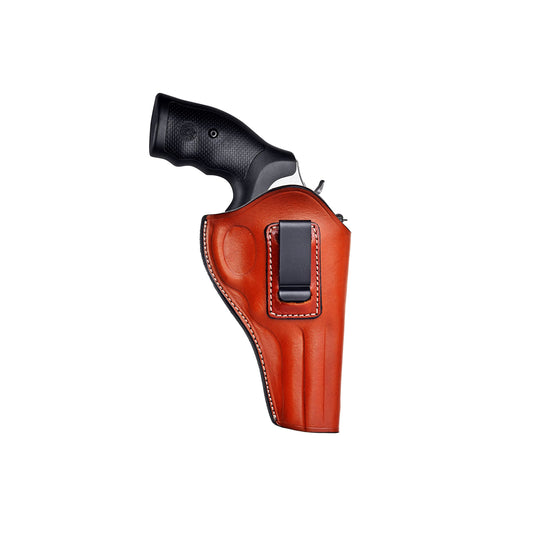 IWB Leather Holster for Taurus 856 Defender 3" Barrel - Genuine Leather - Brown and Black - Right or Left Hand (Right Hand, Black)