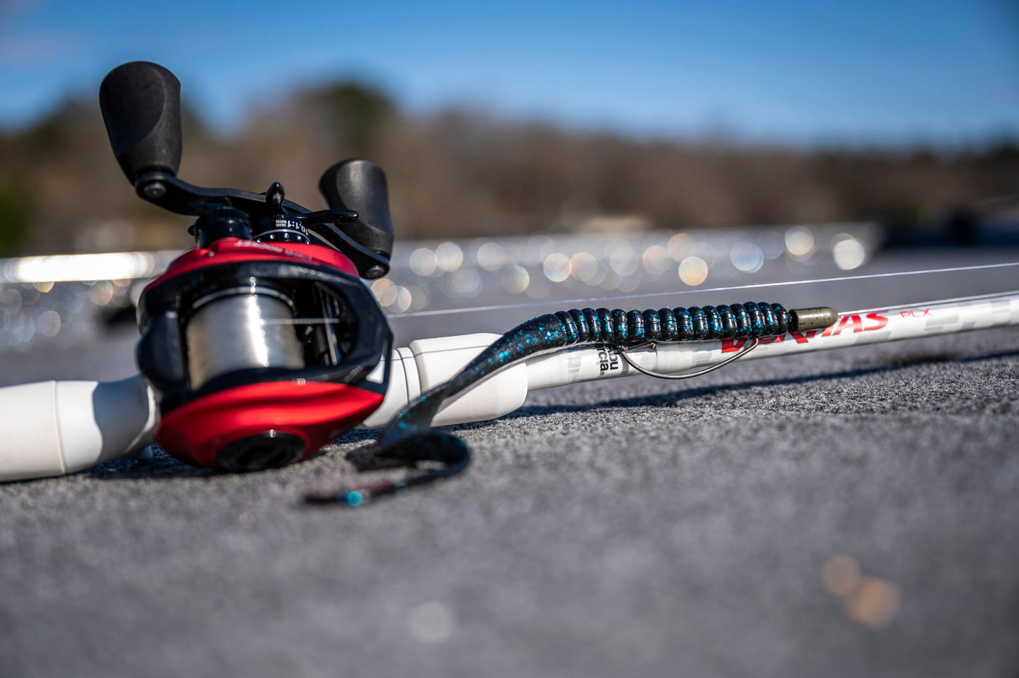 Berkley PowerBait® Power Worm Fishing Bait, Black Blue Fleck, 7in | 18cm, Irresistible Flavor, Classic Curly Tail Worm Profile, Ideal for Spring, Summer and Fall Fishing