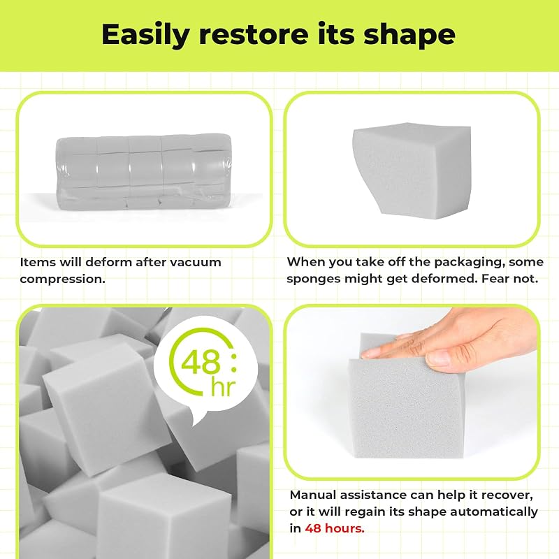 Light Gray 100 Pack Foam Cubes 3.15in - Gymnastics, Rock Climbing & Indoor Park Pit Cushions