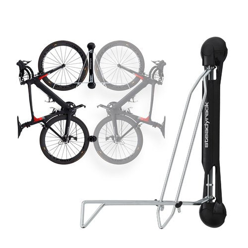 Steadyrack Bike Rack for Road Bikes - The Original Wall Mounted Vertical Bike Storage - Fits Narrow Tires - Space Saving Pivot Design - Heavy-Duty Steel Rack for Indoor Garage, Apartment or Home Use