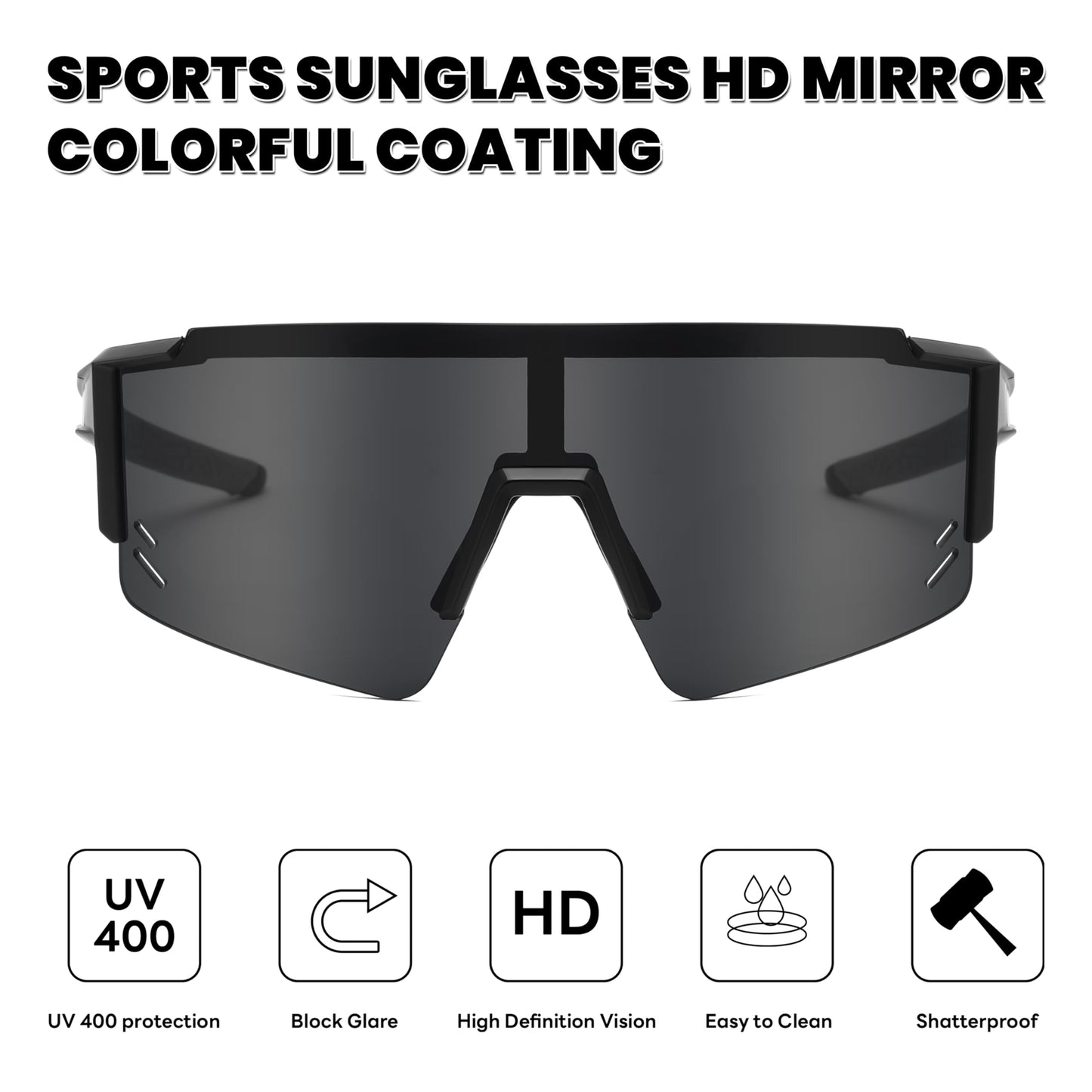 FEISEDY Kids Sunglasses Youth Baseball Sun Glasses, UV400 Sports Teens Cycling Shades for Boys Girls Age 8-16 B0048