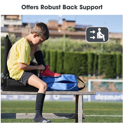 MTWEAR Stadium Seats with Back Support 17x13.5Inch Bleacher Chairs with Back and Cushion Thick Padded Bleacher Seats Includes Shoulder Strap and Cup Holder for Sports Events