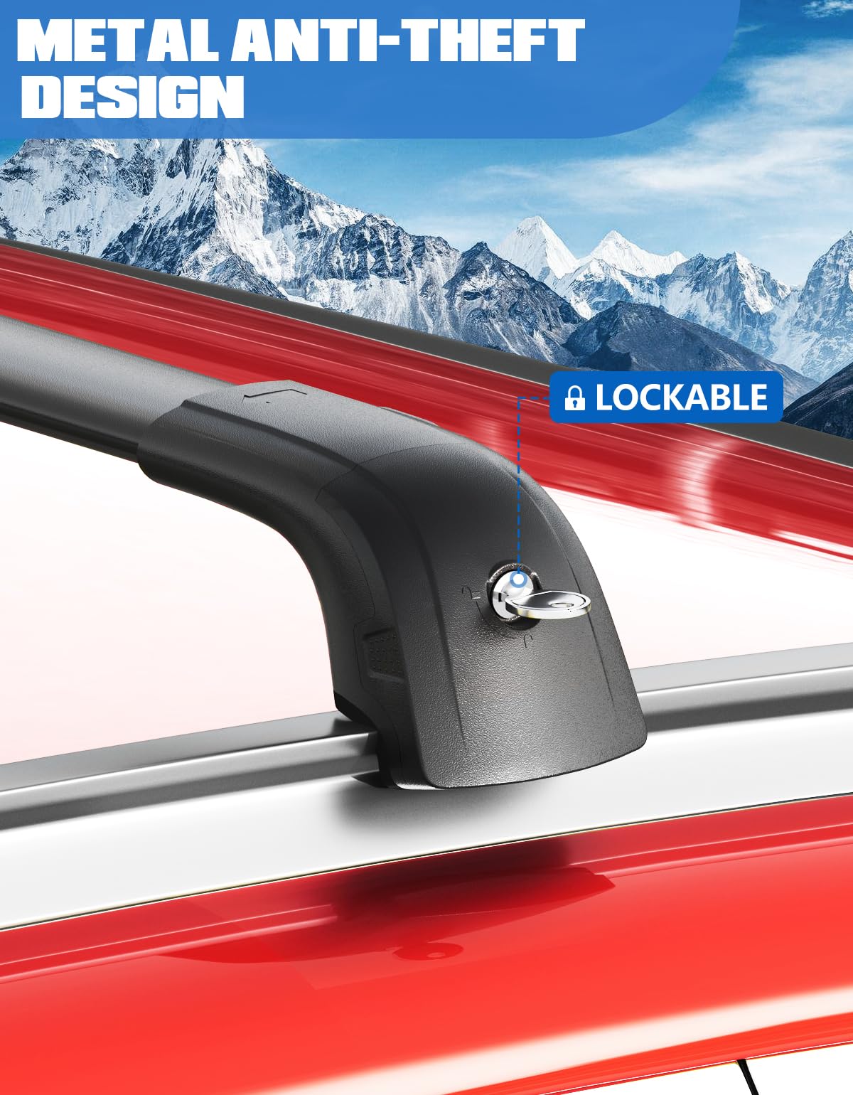 FengYu 300lbs Roof Rack Cross Bars Compatible with 2019-2026 KIA Telluride S SX SX-P EX Upgraded Crossbars, Lockable Heavy Duty Aluminum Roof Rails Cargo Bars (Not for LX, X-Line or X-Pro)