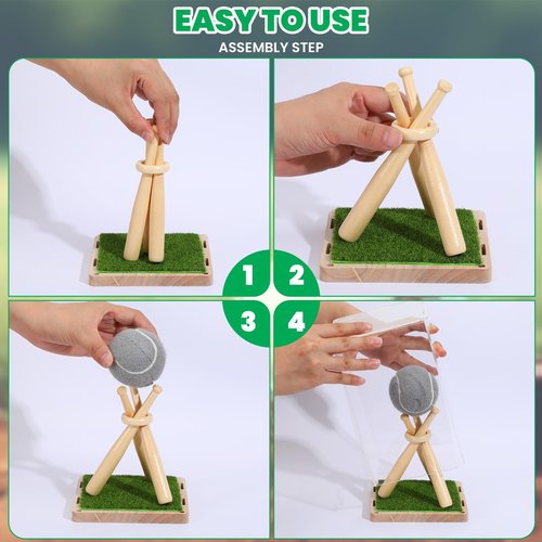 Game Ball Display Case with Baseball Holders for Display, Wooden Base & UV Protected Acrylic Box for Autographed Balls, Memorabilia, or Collectibles - Side Opening Door Design (5.12" x 5.12" x 8.46")